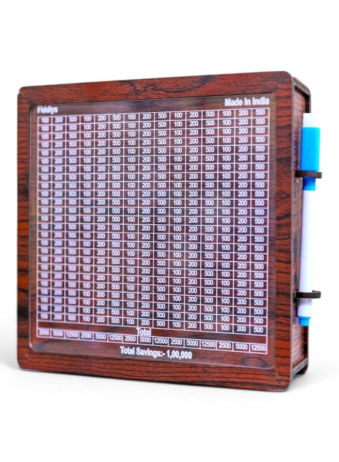 فيدلايز حصالة نقود خشبية من فيدليز للأطفال من عمر سنتين إلى ست سنوات، صندوق تحدي الادخار، صندوق نقود، هدية تعليمية للأطفال (حامل أقلام 100000) - Image 2